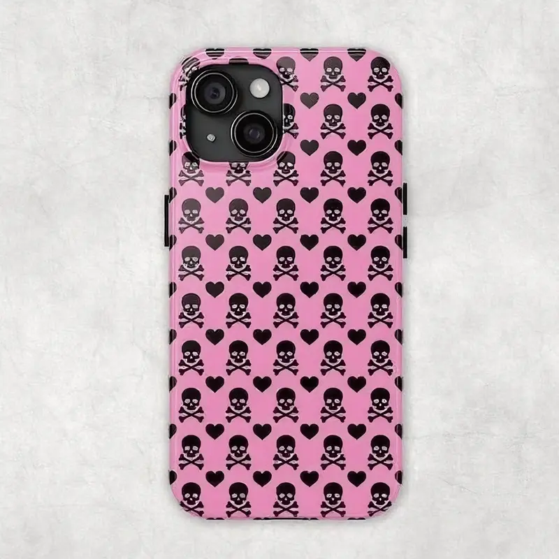 Blue Skully Skull-and-Crossbones Y2K Emo Goth Aesthetic Durable Protector Phone Guard, TPU Protection Smartphone Shell, Mobile Phone Accessories Cover