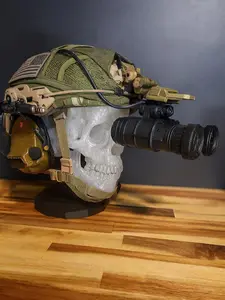 Light Up Crystal Human Skull Stand: Headphone & Helmet Display