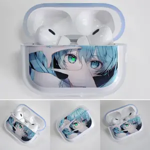 Hatsune Miku TPU Silicone Earphone Cases for Airpods 1 2 3 4 Pro Pro2 Pro3 Shockproof with Lanyard Strap Anti-lost Headphone Bag