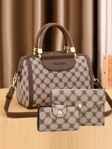 Fashion Trendy Elegance Women's Three-Piece Set Handbag Wallet Set, Printed Handbag Pillow Bag, Stylish Ladies' Accessories, Perfect for Daily Use