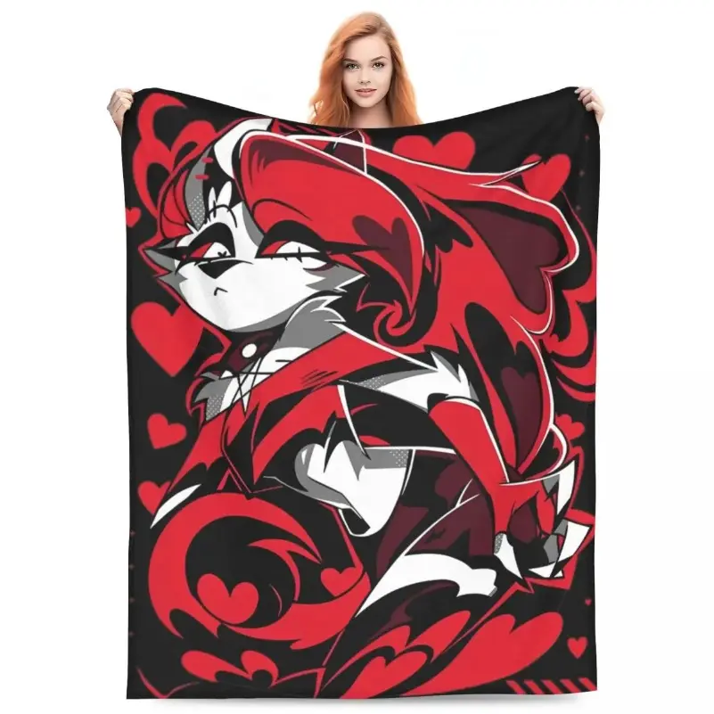Cartoon Helluva-Boss Blanket Flannel Summer Multi-function Lightweight Throw Blankets for Sofa Car Plush Thin QuiltHoliday gifts for family and friends during Thanksgiving, graduation season and Valentine's Day