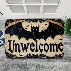 Halloween Themed Door Mat, Creative Bat Pattern Non-slip Floor Mat, Decorative Carpet for Home Living Room Bedroom Kitchen Outdoor Garden, Indoor Outdoor Rug