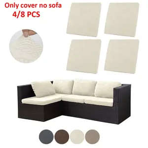 4pcs/8pcs Banana Leaf Pattern Outdoor Sofa Cushion Covers, Elastic Furniture Protector for Kids, Pets, Dogs, Cats, Couch Pad Guards
