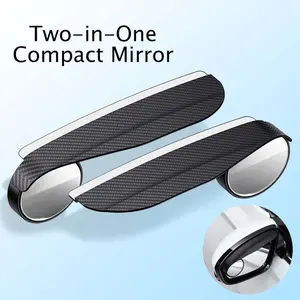 CENPIN 2PCS Carbon Fiber Blind Spot Mirrors – 360° Adjustable, Easy Install, Wide Angle View, Car Safety & Exterior Accessory