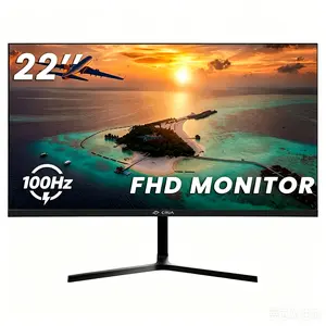 22" Flat FHD 100Hz Monitor - Ultra-Narrow Bezel, 3000:1 Contrast Ratio, 16.7M Colors, HDMI Port, Black Flat Display for Daily Use