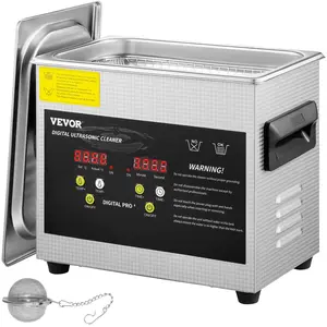 Summervibes VEVOR 3L Upgraded Ultrasonic Cleaner (200W Heater, 120W Ultrasonic) Professional Digital Lab Ultrasonic Parts Cleaner with Heater Timer for Jewelry Glasses Parts Cleaning