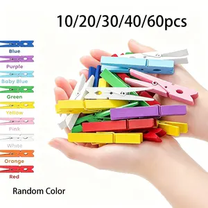 Colorful Wooden Clothespins, 10/20/30/40/60pcs, Vibrant Photo Clips for DIY Crafts, Sturdy Small Pegs for Home Decor, Hanging Accessories
