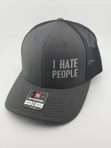 Richardson I Hate People 112 Trucker Hat - Premium Fit, Adjustable Snapback, Breathable Mesh Back, Bold Attitude Design, All-Day Comfort, Unisex Clothes