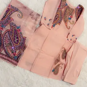 Baby Pink Top with Printed Design on Neck and Side, Featuring Colorful Patterns and Button Front, Ideal for Casual Wear - Shirts Comfort