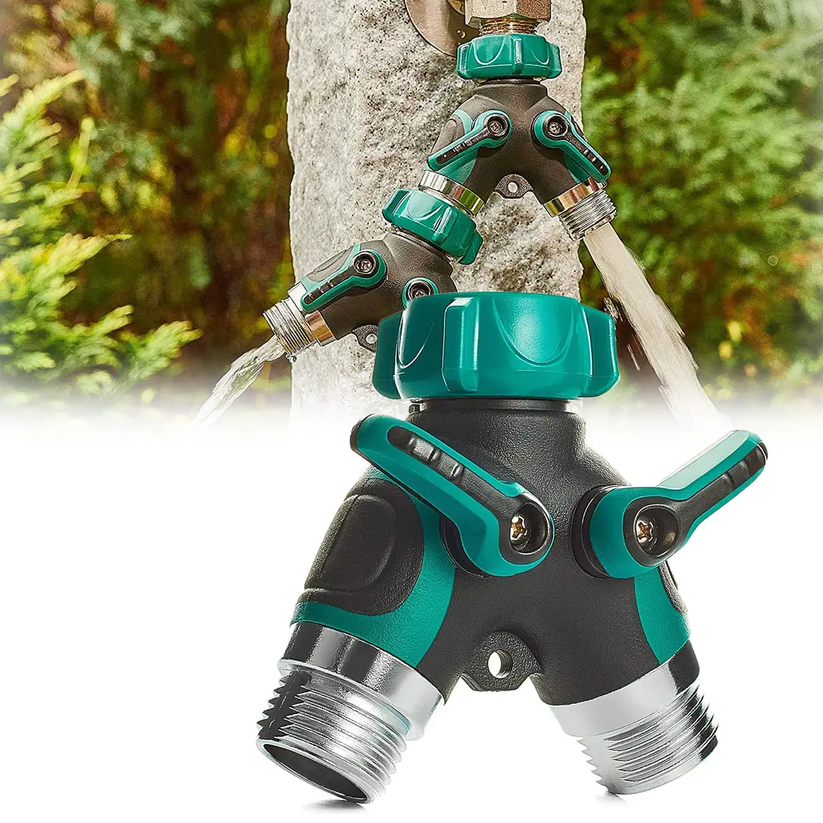 Path Splitter Garden faucet splitter, dual-path heavy-duty water hose Y-type splitter ...
