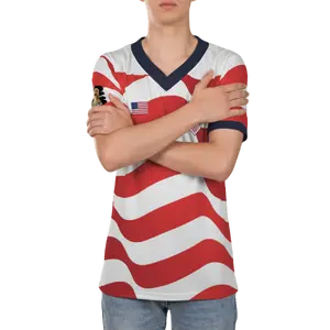 [ Custom Name & Number request ] Men's 2026 USA Football Fan Jersey - Quick-Dry, Lightweight, Breathable Patriotic Professional Sportswear Top for Game Day, Him Gift