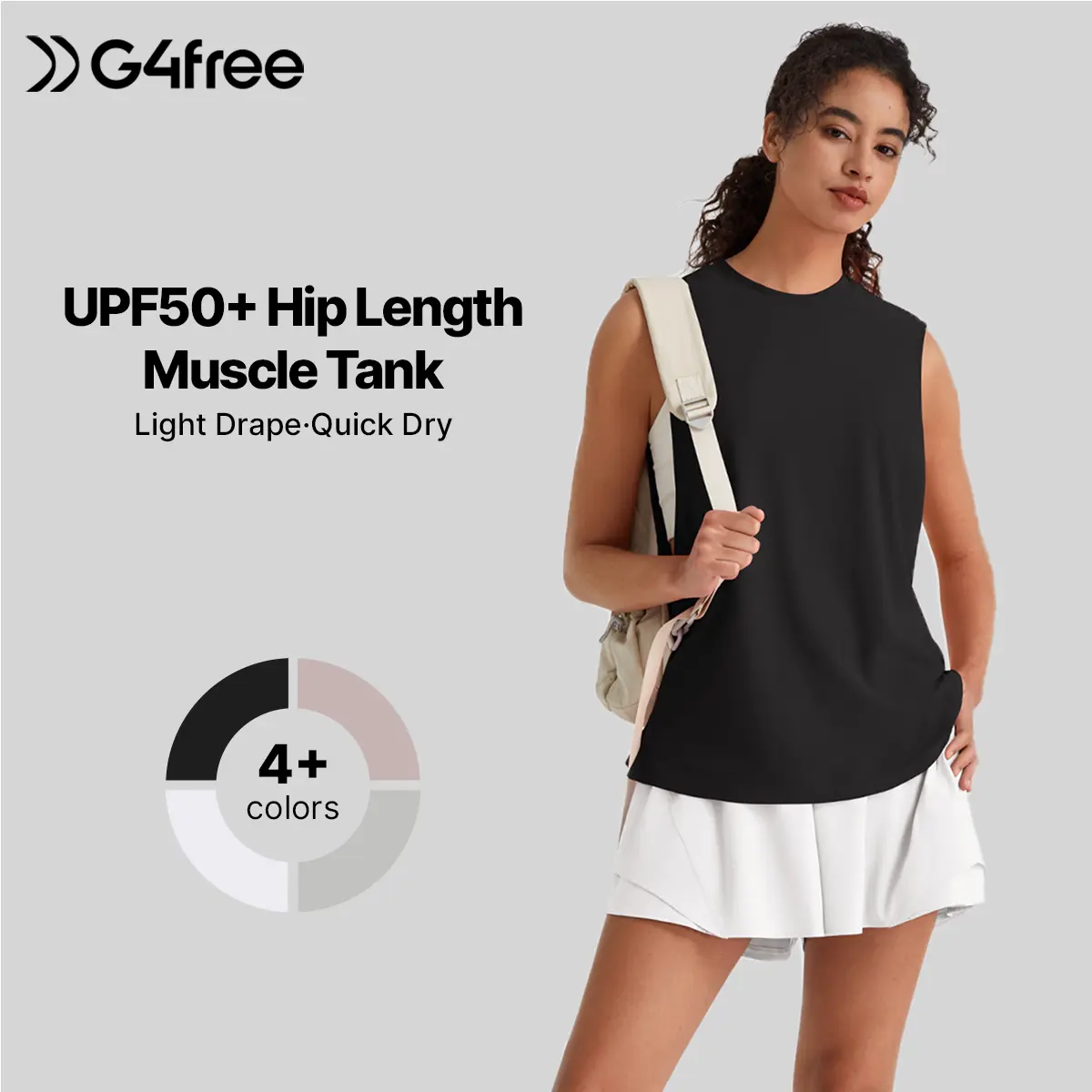 G4Free Workout Muscle Tank Tops Sleeveless Gym Athletic Tanks Loose Fit UPF 50+ Running Hiking Top Basic Basic