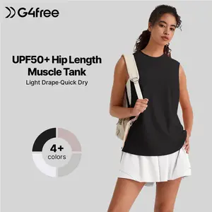 G4Free Workout Muscle Tank Tops Sleeveless Gym Athletic Tanks Loose Fit UPF 50+ Running Hiking Top Basic Basic