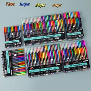 18/24/60/12 Color Gel Pen Set with Case, Refillable, Non-Toxic, Versatile Fine Point Pens for Adult Coloring, Drawing, Sketching & Crafting, Art Craft Supplies