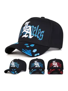 Unisex Gothic La Theme Los Angeles Baseball Cap, Quality Caps, Adjustable Sun Protection Casual Hat, Fitted Asymmetrical Design for Spring & Fall