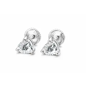 Moissanite Heart Stud Earrings 5.5MM Women