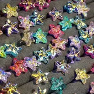 A box of beautiful starfish mixed colors, with holes, star straight hole beads, handmade DIY pendant bracelets, jewelry accessories, earrings, bracelets, necklaces, accessories