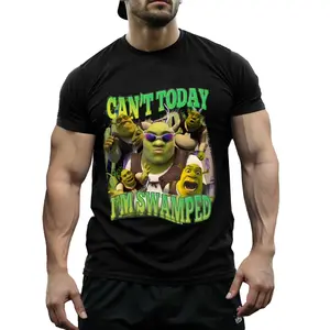 Cant Today Im Swamped Shrek Funny Trending T-Shirt - Shrek Face Meme Classic Cotton Tee for Humor Lovers Gift