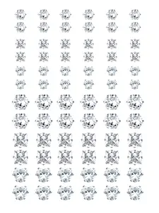 Women Men Couple Stud Earring Set, Heart Shaped Earrings, Geometric Heart Design, Artificial Zircon Jewelry Gift for Daily Wear & Special Occasions