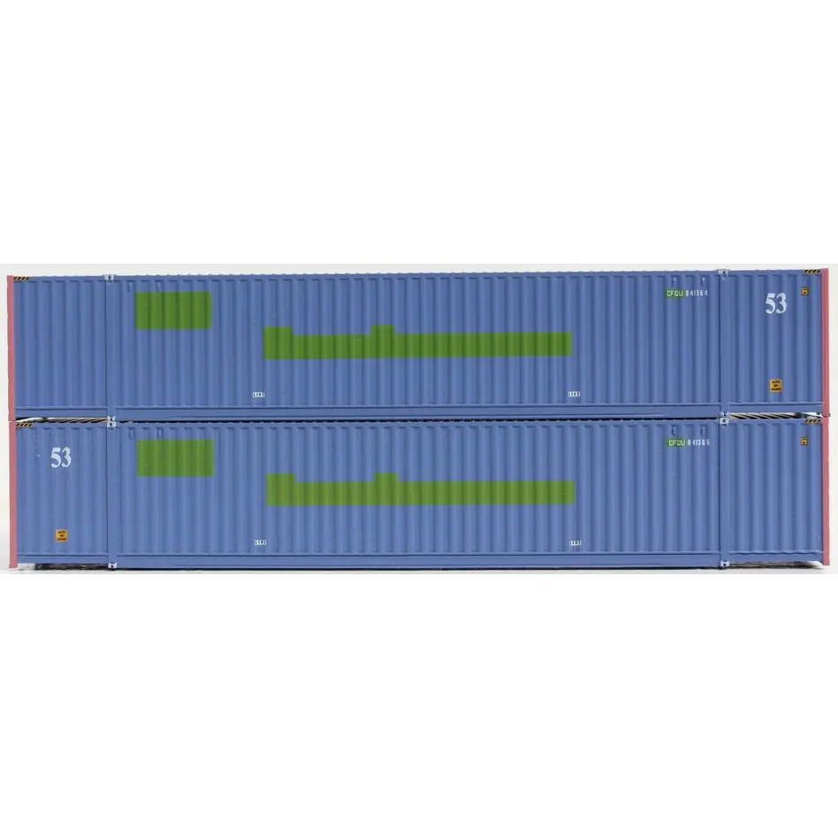 Jacksonville Terminal Company 535066 COFC LOGISTICS 53' HIGH CUBE 6-42-6 corrugated containers with Magnetic system, Corrugated-side. JTC # 535066, N Scale