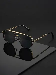 Men's new driving sunglasses retro steampunk square sunglasses metal frame with spring hinges women's glasses