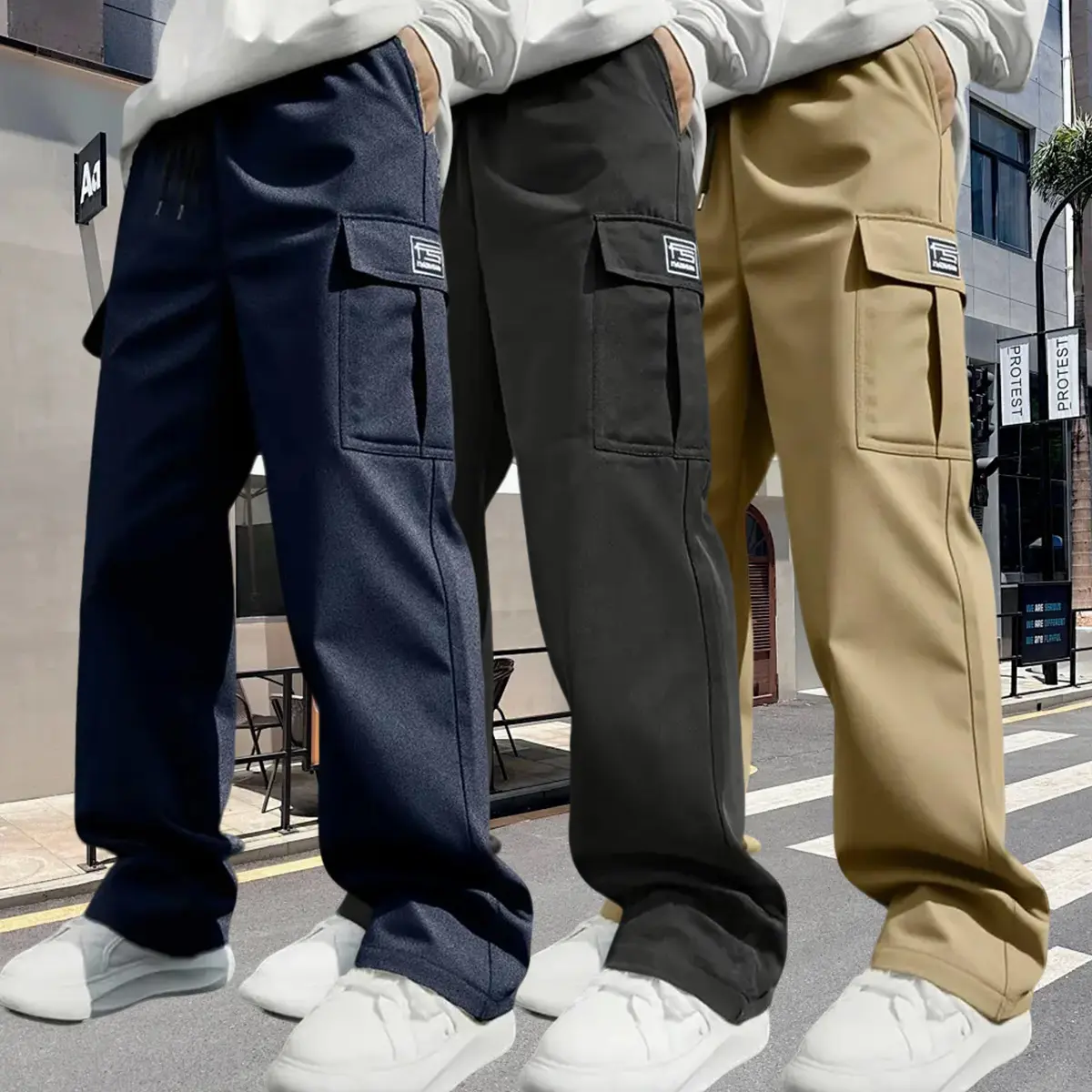 Blue + Black + Khaki