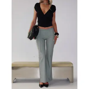 Joanah Tie Waist Pant Grey Pinstripe
