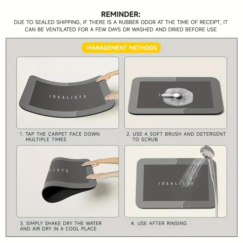 Premium Quick-Dry Bathroom Mat - Ultra-Absorbent Thin Diatomite Bath Mat-Rubber Backing Non-Slip, Machine Washable, and Mildew-Resistant Rug for Shower, Kitchen, Laundry Room,and More with Geometric Design and Easy Cleaning last-minute Valentine's present