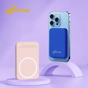 MagSafe Power Bank 5000mAh, Magnetic Wireless Portable Charger, Compact Battery Pack Compatible with iPhone 16/15/14/13/12 Series power _ bank red  mi  power  bank small size large capacity Charging Smartphone Chargeable Cable