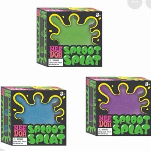 NeeDoh Sploot Splat Stretchy Squishy Sensory Fidget Toy, Multi-Functional Stress Relief Squeeze Toy, Random Color (Blue/Purple/Pink)