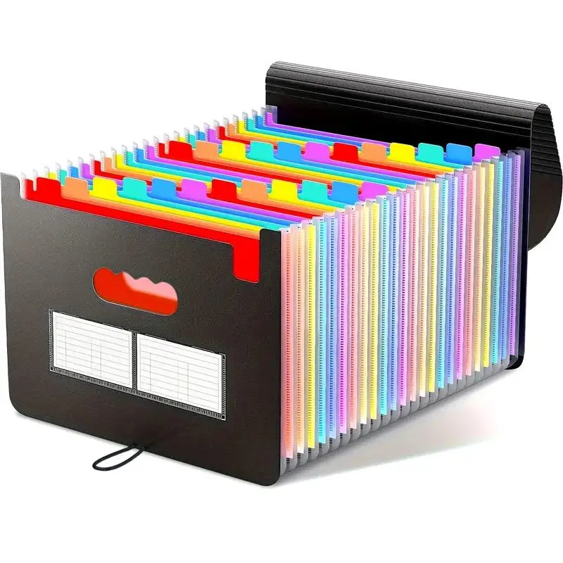 Expandable 25 Pockets File Folder Organizer, 1 Count Plastic Filing Box for A4/letter Size Paper, Multi-purpose Standing Folder, Accordion Folder, File Storage Folder, Document Organizer, File Organizer Folders for Office School Home