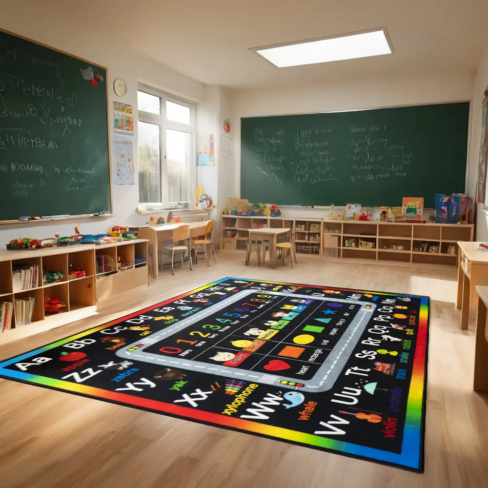 Classroom Rugs for Preschool, Daycare Rug for Classroom,Large Classroom Rug Elementary,Learning Alphabet Educational Rugs for Kids Playroom, Nursery