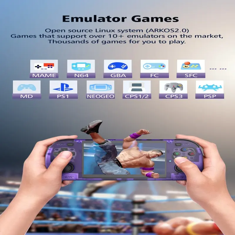 R36H por max Retro Handheld Game Console with 3000mAh Battery 64GB/128GB Memory 20000 Classic Games Wi-Fi Emulators for Retro Gaming Enthusiasts