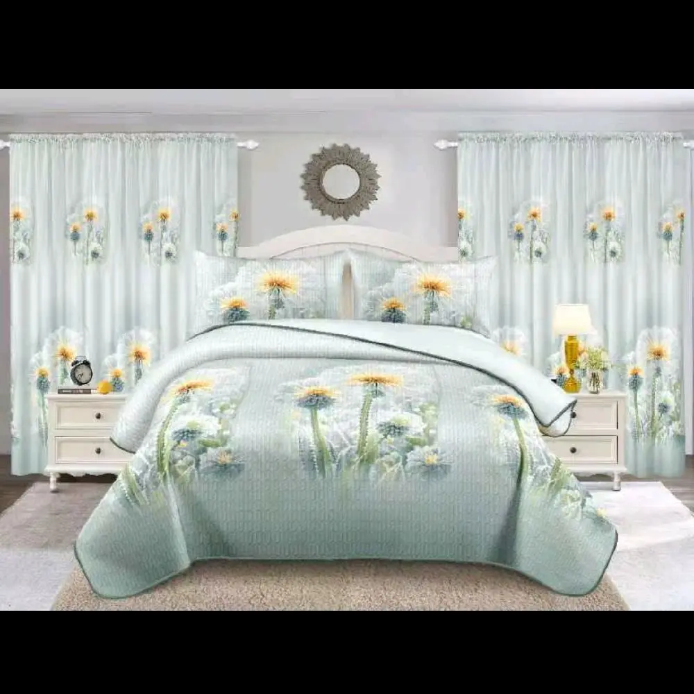 7-Piece Comforter Set with Curtains & Decorative Pillows – Complete Bedroom Set