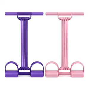 3-in-1 Multifunctional Pedal Resistance Band – 8 Tubes Tension Rope for Full-Body Home Workout, Exercise for Sit-up, Yoga & Abdominal Training