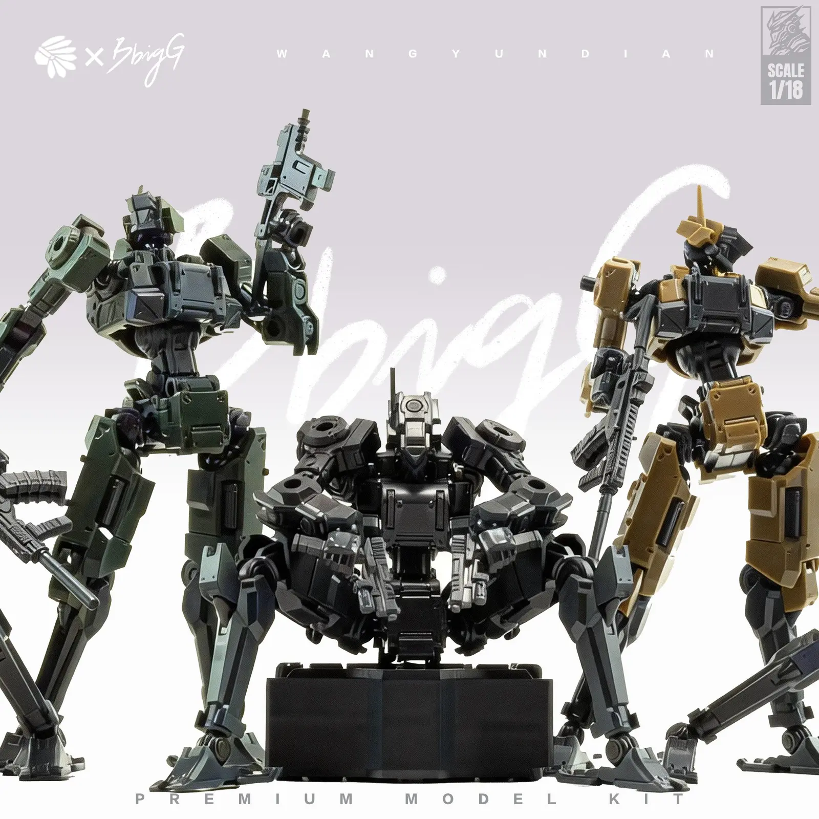 [2-Pack] 1/18 Scale Sci-Fi Soldier Mecha Model Kit, Collectible Model, High Mobility Sci-Fi Robot, 3mm Universal Interface, DIY Assembly Kit, DIY Customizable Toy Set, Collector Set, Miniature Set, Model Building Kits