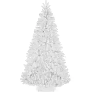 Best Choice Products Artificial Christmas Tree, Premium Unlit Spruce Design, Dense Branches – White Spruce