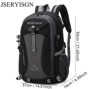 JSERYISGN 40L Hiking Backpack Lightweight Durable Nylon for Men Women Camping Travel Cycling Large Capacity Outdoor Adventure Multi-Day Travel Low Backpack