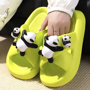 1 Pair of Cute Panda Cartoon EVA Women's Slippers, Casual Four Seasons Indoor Shoes, Soft Sole, Comfortable Thick Insole, Non-slip Indoor Shoes