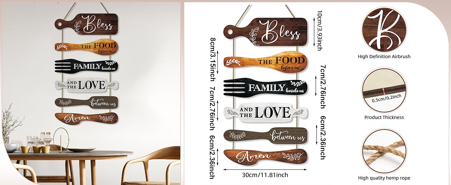 Farmhouse Kitchen Blessing Wooden Wall Sign