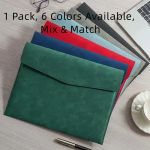 Leather A4 File Bag, Waterproof Document Folder, Business Office Organizer, Durable & Scratch-Resistant, 6 Colors Available