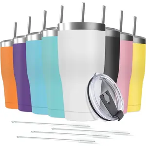 8 Pack 20oz Stainless Steel Tumblers Bulk  Travel Mugs with Lid, Double Wall  Coated Coffe Cup for , Office, Outdoor Suitable for  Cup Holders