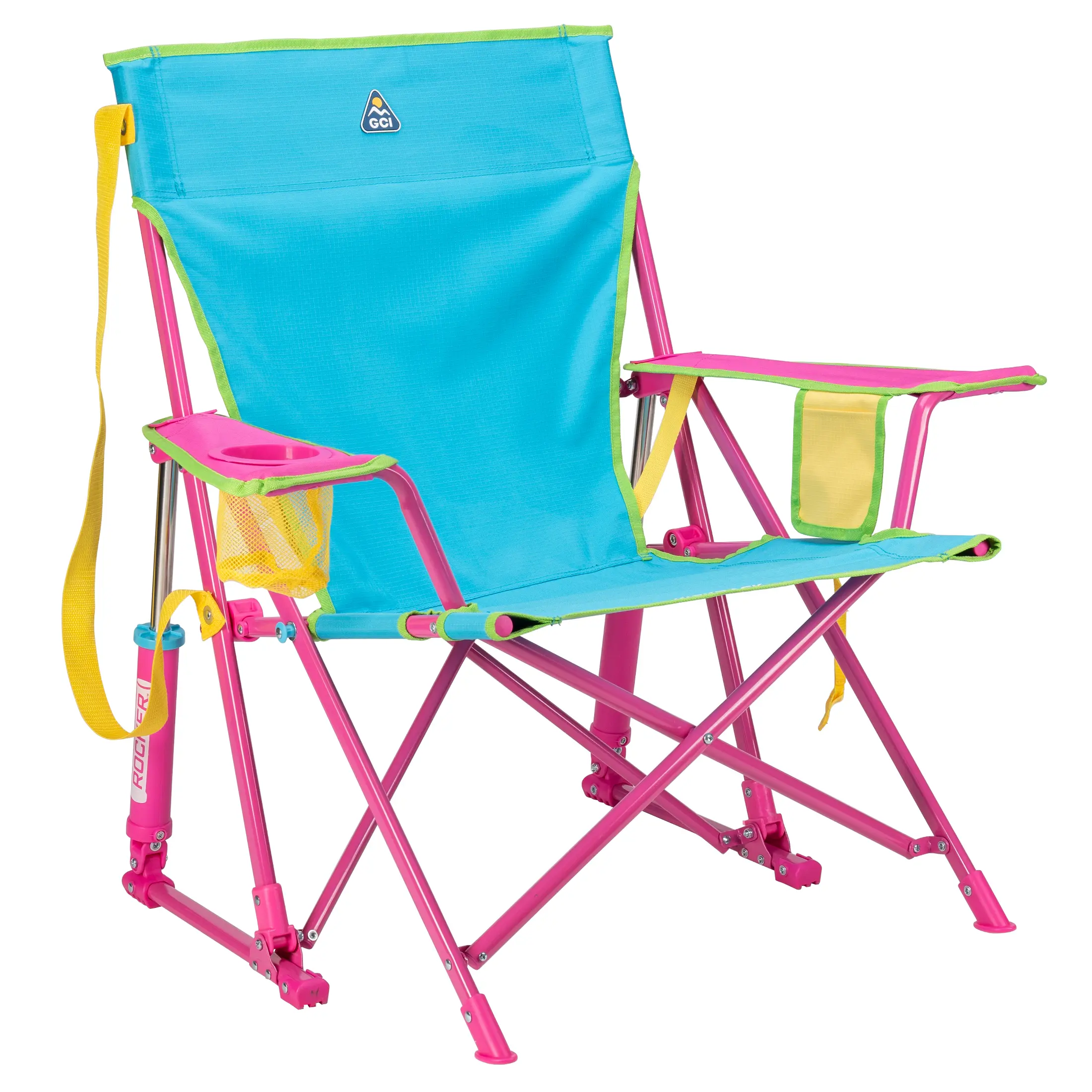 GCI Outdoor Kickback Rocker Low Profile Rocking Camp Chair, Blue Retro GCI Outdoor Kickback Rocker Low Profile Rocking Camp Chair, Blue Retro