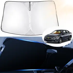 Canvcle Custom Fit Windshield Sun Shade for 2017-2023 Subaru Impreza WRX Sedan Hatchback STI 240T Reflective Fabric Foldable UV Rays Protector Silver Black