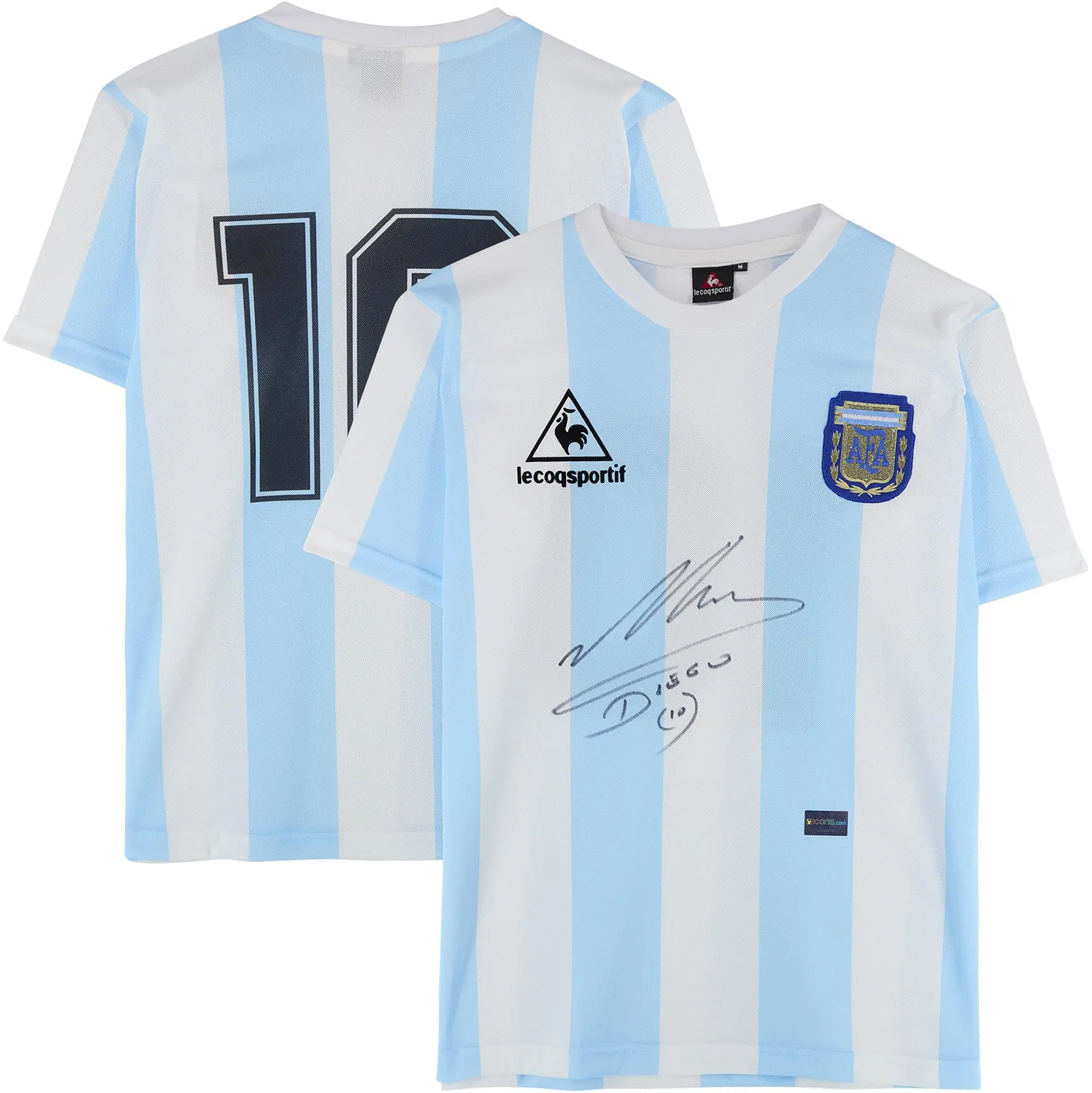 Diego Maradona Argenetina National Team Autographed Blue and White Home Jersey - Front Signature - Fanatics Authentic Certified