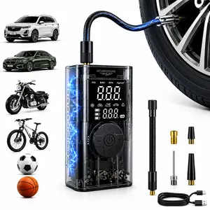 150PSI Portable Tire Inflator with Digital Gauge & Auto-Off – Fast 5X Car Air Pump for Tires, Motorcycle, Bike, Balls – LED Light & Perfect Car Gift for Men Women