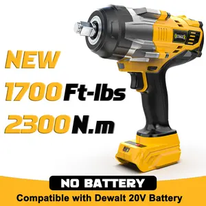 1700Ft-lbs (2300N.m) Cordless Impact Wrench 1/2" Compatible with Dewalt/Milwaukee Battery(No Battery!!),Brushless Impact Gun with 4 Modes & LED Light for CarTruck