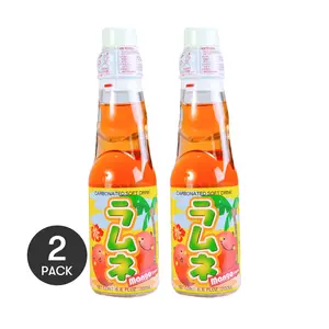 2 Pack HATAKOSEN Japanese Ramune Soda - Mango Flavor, 200ml Bottles