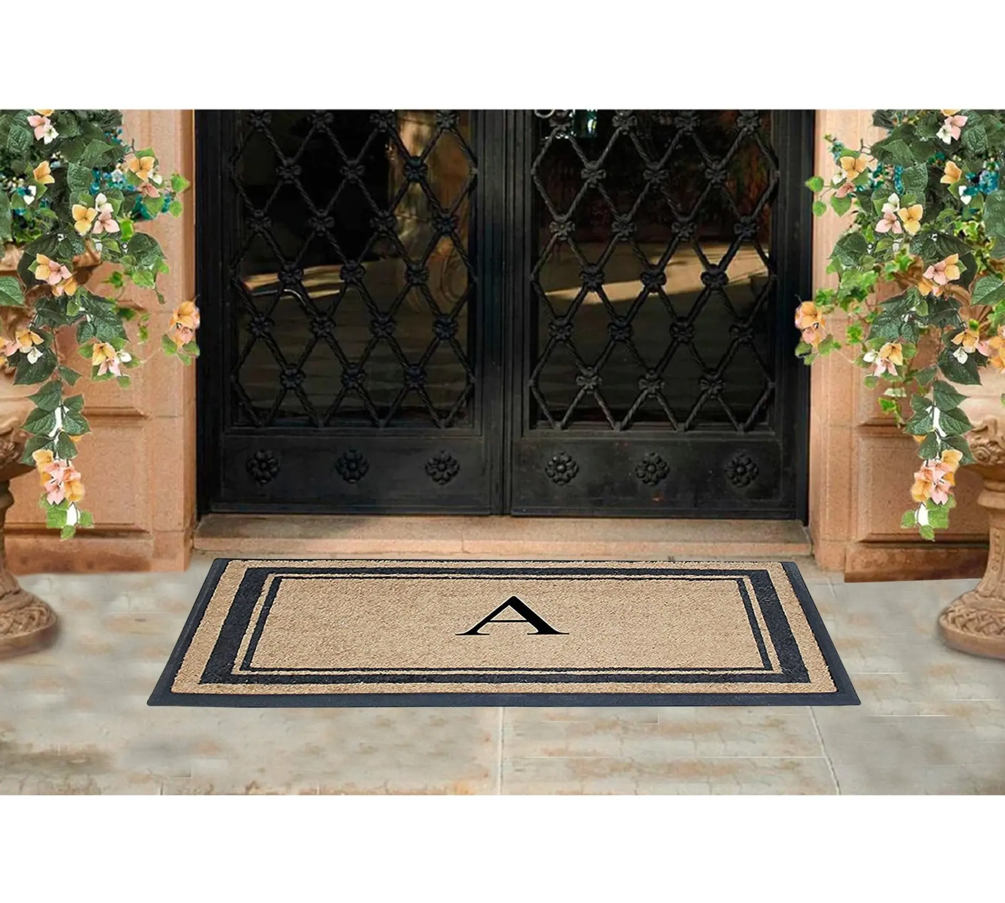 Classic Pictureframe Monogrammed Doormat, 30"X48"