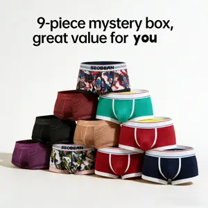 SEOBAN Men's High-Quality Boxer Briefs 9-Pack Essential For Summer Comfortable Skin-Friendly Short Menswear Breathable Fabric